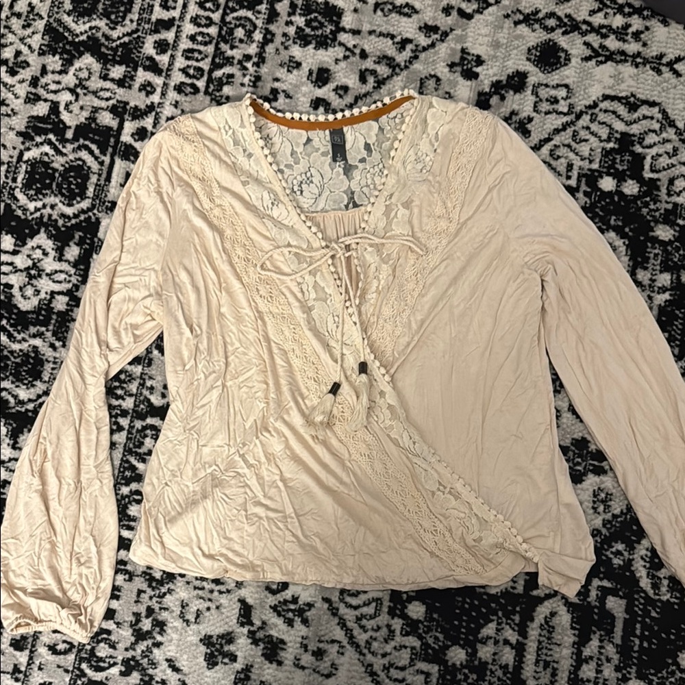 Wrapped boho lace blouse